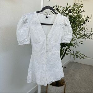 H&M white lace romper jumpsuit